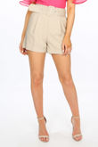 Tailored Belted Shorts In Beige