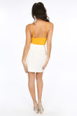White Belted Tailored Mini Skirt 
