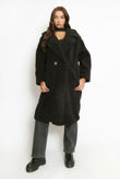 Black Super Soft Faux Fur Coat