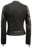 Black Canvas with PVC Arms Biker Jacket