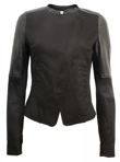 Black Canvas with PVC Arms Biker Jacket