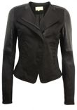 Black Canvas with PVC Arms Biker Jacket