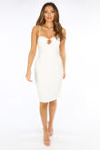 Plunge Bra Cup Bodycon Dress In White
