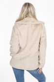 Beige Double Button Faux Fur Jacket