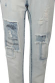 Faded Denim Patchwork Jeans