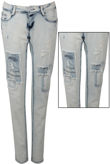 Faded Denim Patchwork Jeans