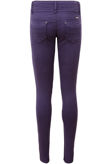 Purple Pleated Waistband Supersoft Stretch Skinny Jeans 