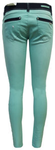 Mint Green Contrast Waist Acid Colours Skinny Jeans 