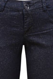 Navy Glitter Textured Zip Detail Skinny Jeans