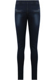 Blue Zip Front Up Stretch Band Skinny Jeans 