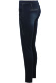 Blue Zip Front Up Stretch Band Skinny Jeans 