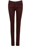 Wine Front Button Up Skinny Jeans