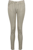 Beige Striped Skinny Jeans
