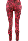 Hot Pink Studs Trim Leopard Jeans