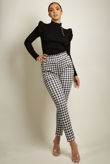 Black Frill Hem Ribbed Jumper