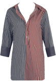 Two Tone Stripes Tunic Shirt