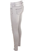 Grey Fitted Knee Ripped Jeans