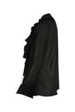 Black Chiffon Frill Knot Trim Blouse