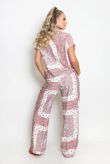 Orange Paisley Printed Wide Leg Trousers