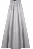 Grey Stone Textured Asymmetric Maxi Skirts