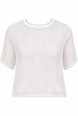 White Check Print Blouse