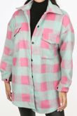Pink Checked Oversized Shacket