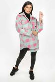 Pink Checked Oversized Shacket