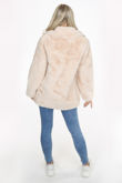 Luxe Beige Chunky Faux Fur Coat