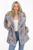 Grey Faux Fur Overcoat