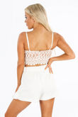 Contrast Crochet Bralet In White