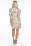 Pink Sequin Puff Sleeve Mini Dress