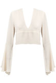Cream Long Bell Sleeved Top