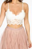 Longline Lace Bralet In White