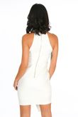 Cross Front Grecian Cut Out Midi Dress In White