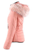 Rose Fur Hood Funnel Neck Jacket
