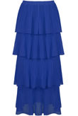 Royal Blue Tier Hem Elasticated Waist Maxi Skirt