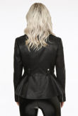 Black Faux Leather Peplum Biker Jacket