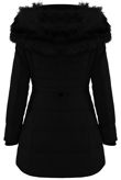 Fur Hood High Neck Longline Jacket