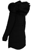 Fur Hood High Neck Longline Jacket