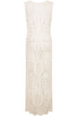 Cream Crochet Maxi Wais-tcoat 