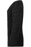 Black Zip Up Side Pocketed Fur Jacket 