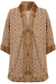  Fur Border Detail Waterfall Cardigan