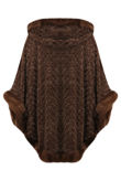 Chocolate Textured Hooded Cape