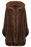Chocolate Textured Hooded Cape