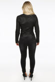 Faux Leather Black Stone Trim Jacket
