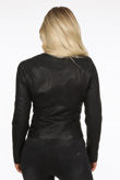 Faux Leather Black Stone Trim Jacket