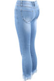 Washed Frayed Ankle Cropped Jeans