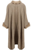 Mocha Fur Collar Cape