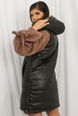 Long Faux Leather Gilet