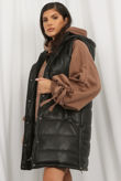 Long Faux Leather Gilet